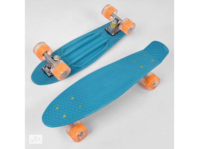 Скейт Пенни борд Best Board со светящимися PU колёсами Blue (99979)