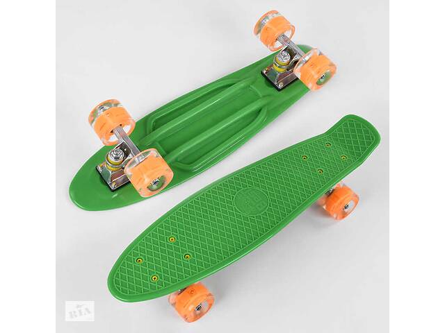 Скейт Пенни борд Best Board со светящимися PU колёсами Green (99617)