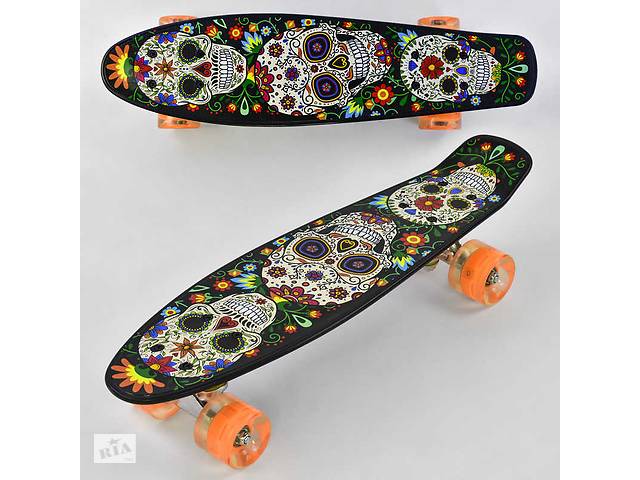 Скейт Пенни борд Best Board со светящимися PU колёсами Multicolor (74536)