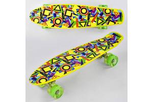 Скейт Пенни борд Best Board со светящимися PU колёсами Multicolor (74542)