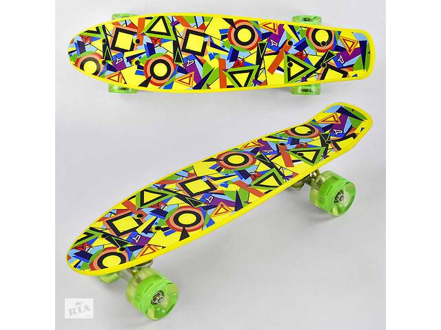 Скейт Пенни борд Best Board со светящимися PU колёсами Multicolor (74542)