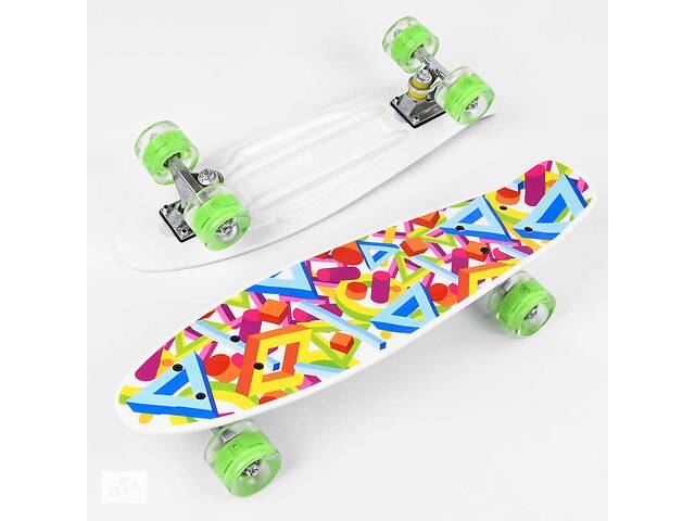 Скейт Пенни борд Best Board со светящимися PU колёсами Multicolor (99648)