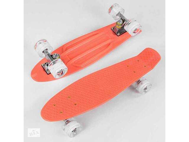 Скейт Пенни борд Best Board со светящимися PU колёсами Orange (99616)