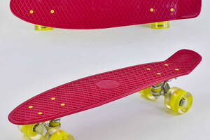Скейт Пенни борд Best Board со светящимися PU колёсами Red-Yellow (74190)