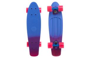 Скейтборд SP-Sport Penny RUBBER SOFT FISH SK-412-4 22 Блакитний-фіолетовий-Рожевий