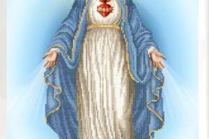 Схема для вишивання бісером 'Непорочне серце Пресвятої Діви Марії' часткова викладка, заготівка, 45х32 см