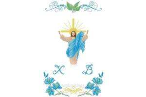 Схема для вышивания бисером Полотенце пасхальное Иисус благословляет частичная выкладка, заготовка 33х53 см