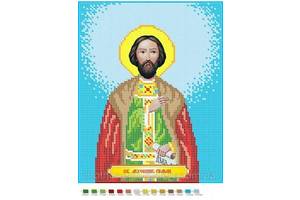 Схема для вышивки бисером Икона Святой мученик Роман частичная выкладка 30х23 см