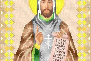 Схема для вишивки бісером Ікона Святий Священномученик Кирило часткова викладка 30х23 см