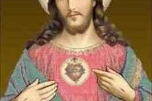 Схема для вишивки бісером 'Найсвятіше Серце Ісуса' часткова викладка, заготівля, 42,5х29,5 см