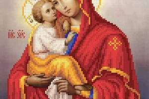 Схема для вишивки бісером ' Почаївська ікона Божої Матері ' часткова викладка, заготівля, 21х30,5 см