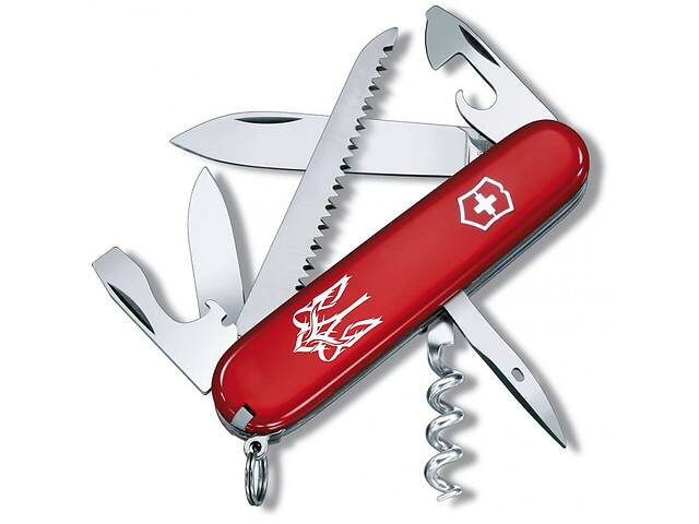 Складной нож Victorinox Camper Ukraine Трезубец готический белый (1.3613_T0630u)