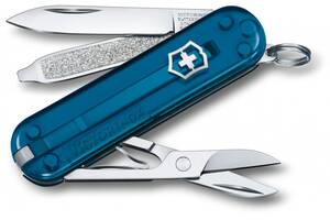 Складной нож Victorinox Classic 58 мм 7 функций Синий полупрозрачный (0.6223.T61G)