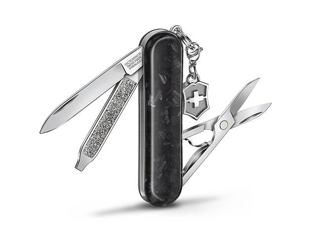 Складной нож Victorinox Classic SD Brilliant Carbon 58 мм 5 функций рукоять из карбона (0.6221.90)