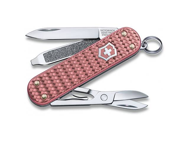 Складной нож Victorinox Classic SD Precious Alox Gentle Rose 58 мм 5 функций Розовый рифленый (0.6221.405G)