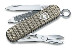 Складной нож Victorinox Classic SD Precious Alox Infinite Grey 58 мм 5 функций Серый рифленый (0.6221.4031G)