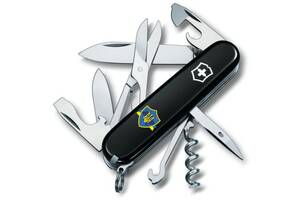 Складной нож Victorinox Climber Ukraine Трезубец на щите с лентой (1.3703.3_T1070u)