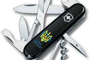 Складной нож Victorinox Climber Ukraine Трезубец с сердцем и I love Ukraine (1.3703.3_T1310u)