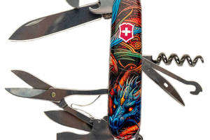 Складной нож Victorinox Climber Zodiac Сапфировый дракон 91 мм 14 функций (1.3703.Z3260p)