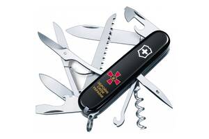 Складной нож Victorinox Huntsman Army 91 мм 15 функций Эмблема ВСУ и Надпись ЗСУ (1.3713.3_W1011u)