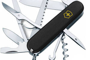 Складной нож Victorinox Huntsman Mat Черный матовый лак с желтым лого (1.3713.3_M0008p)
