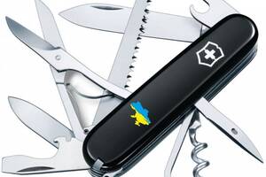 Складной нож Victorinox Huntsman Ukraine 91 мм 15 функций Карта Украины сине-желтая (1.3713.3_T1166u)