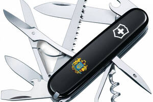 Складной нож Victorinox Huntsman Ukraine 91мм 15 функций Черный (1.3713.3_T0400u)