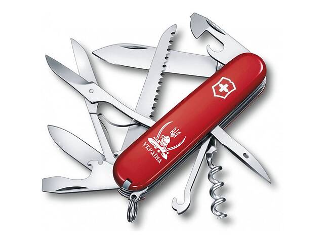 Складной нож Victorinox Huntsman Ukraine Козак с саблями белый (1.3713_T1110u)