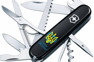 Складной нож Victorinox Huntsman Ukraine Трезубец с сердцем и I love Ukraine (1.3713.3_T1310u)