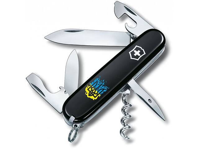 Складной нож Victorinox Spartan Ukraine 91 мм 12 функций огненный Трезубец (1.3603.3_T0316u)