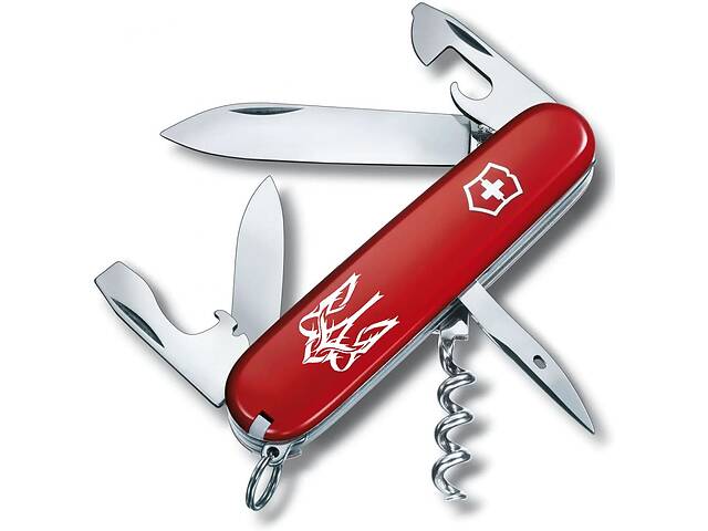 Складной нож Victorinox Spartan Ukraine 91 мм, 12 фунций Трезубец готический белый (1.3603_T0630u)