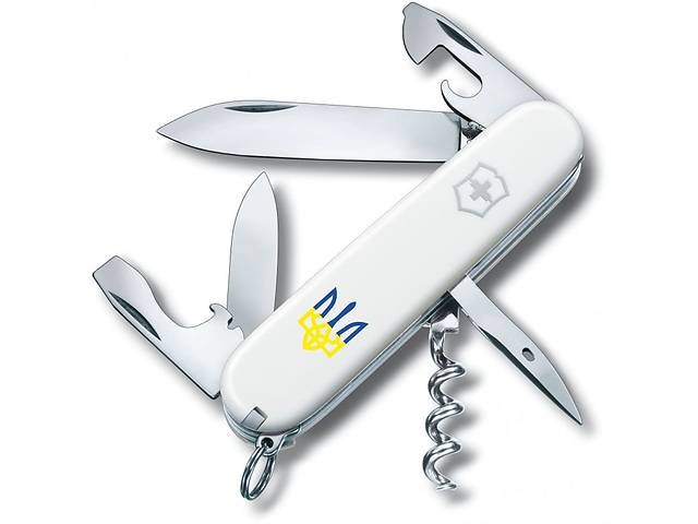 Складной нож Victorinox Spartan Ukraine 91мм 12 функций Белый Трезубец сине-желтый (1.3603.7_T0017u)