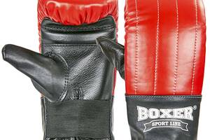Снарядные перчатки кожаные BOXER 2014 Красный-Черный L