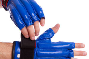 Снарядные перчатки кожаные ZELART ZB-4225 Синий L