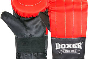 Снарядные перчатки Кожвинил Boxer 2015 Тренировочные р-р L Красный-Черный