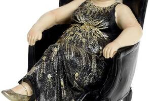 Статуэтка декоративная «Дама в кресле» 17.5х10.5х16.5см, черный с золотом