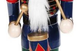 Статуэтка декоративная «Щелкунчик с барабаном» 38см, деревянная, красный с синим и зеленым
