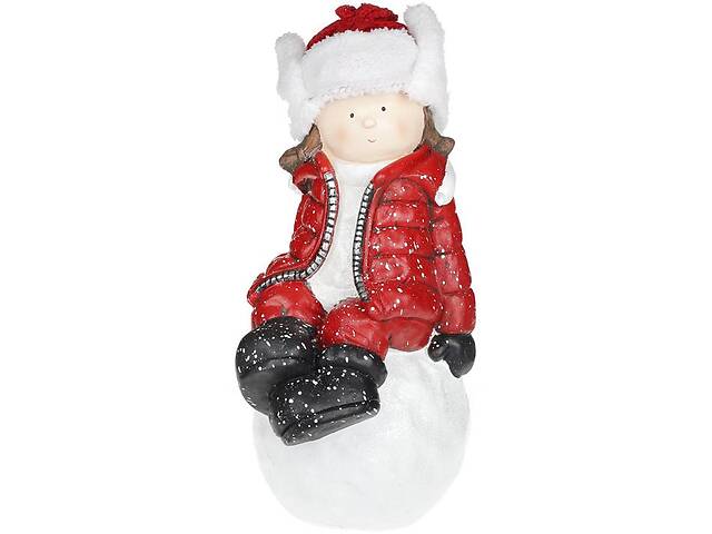 Статуэтка Девочка на снежку в красном костюме 45 см Bona DP42322