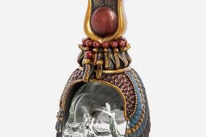 Статуэтка флакон Veronese Египетский головной убор на стеклянном черепе 17 см 1906353 Купи уже сегодня!