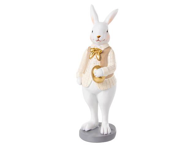Статуэтка Lefard Пасхальный Кролик в бежевом 6х6х15 см Белый (AL186553)