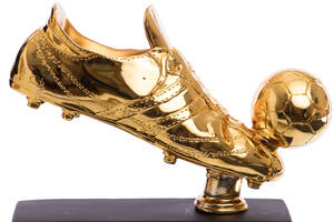 Статуэтка наградная спортивная Футбол Бутса с мячом золотая SP-Sport C-1346-B2