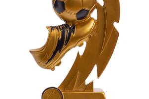 Статуэтка наградная спортивная Футбол Бутса с мячом золотая SP-Sport C-1720-A