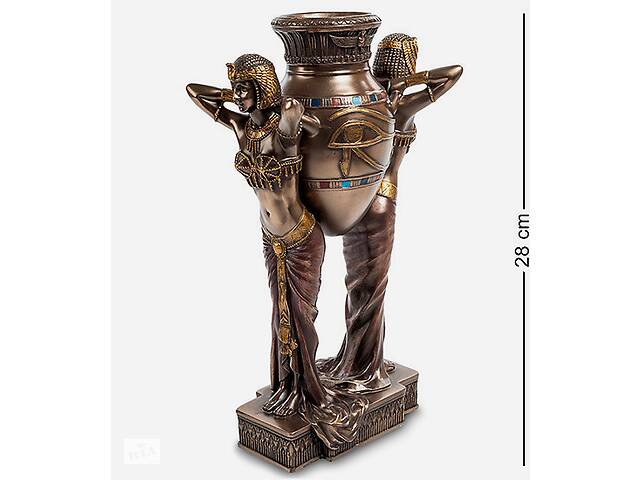 Статуэтка ваза Veronese Египтянки с вазой 28х10х17 см 1903003 полистоун покррытый бронзой Купи уже сегодня!