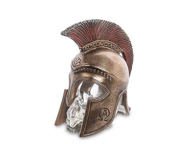 Статуэтка-емкость Veronese Спартанский шлем на стеклянном черепе 14 см 1906350 Купи уже сегодня!