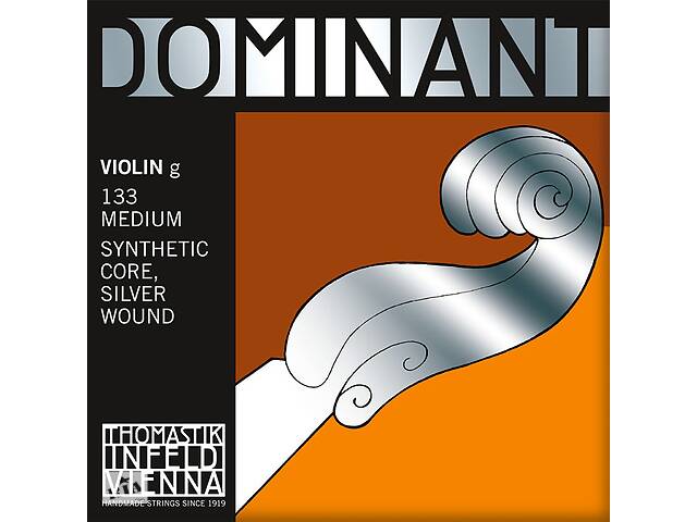 Струна Thomastik-Infeld 133 Dominant Synthetic Core Silver Wound 4/4 Violin G String Medium Tension