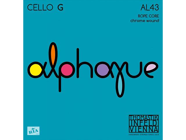 Струна Thomastik-Infeld AL43 Alphayue 4/4 Rope Core Chrome Wound G Cello String Medium Tension