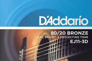 Струны для акустической гитары 3 Sets D'Addario EJ11-3D 80/20 Bronze Light Acoustic Guitar Strings 12/53