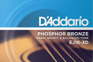 Струны для акустической гитары 3 Sets D'Addario EJ16 3-D Phosphor Bronze Light Acoustic Guitar Strings 12/53