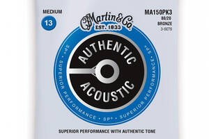 Струны для акустической гитары 3 Sets Martin MA150PK3 80/20 Bronze Medium Acoustic Guitar Strings 13/56