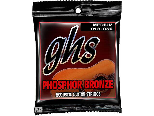 Струны для акустической гитары 6 шт GHS S335 Phosphor Bronze Medium Acoustic Guitar Strings 13/56